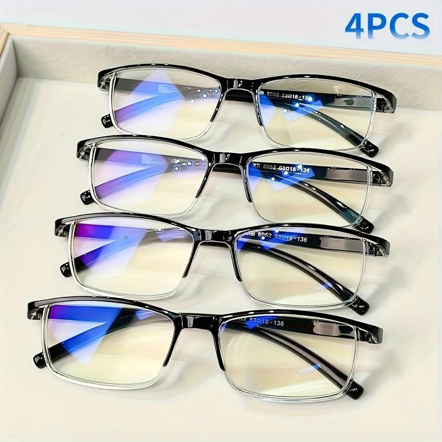 4pcs Fashion Reading Glasses Classic Design with PC Material